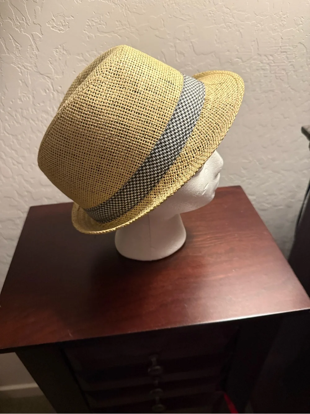 Yellow Straw Fedora with Black & White Band - Men Accessories